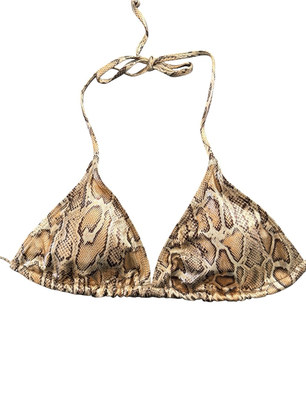 Snake Print Triangle Bikini Set - Brown Medium NWOT - Picture 2 of 5